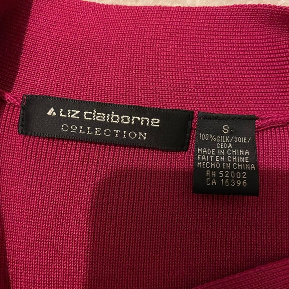 LIZ CLAIBORNE collection 100% Silk sweater-small like new - Picture 6 of 7